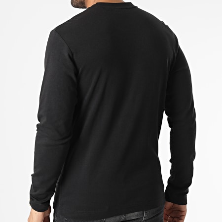 Calvin Klein - Camiseta de manga larga Micro Logo Interlock 0629 Negro