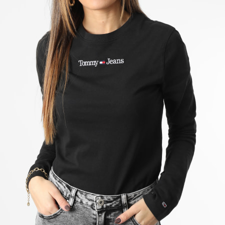 Tommy Jeans - Camiseta de manga larga Serif 4363 Negro