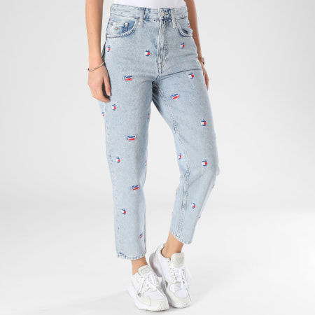 Tommy Jeans - Vaqueros para mujer 4811 Blue Wash Mom Jeans