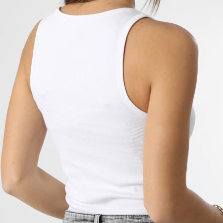 Tommy Jeans - Camiseta de tirantes para mujer Essential Rib Tank 4875 Blanco