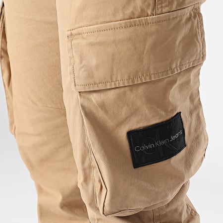 Calvin Klein - Pantaloni cargo skinny beige lavati 2043