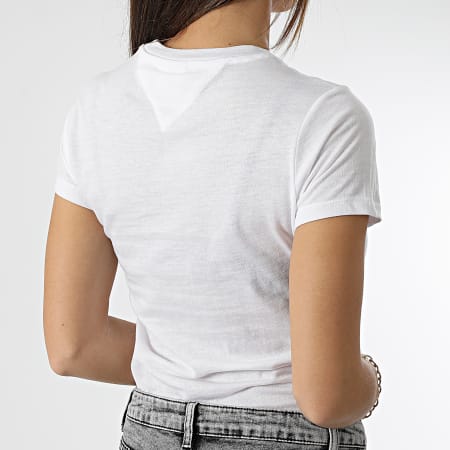 Tommy Jeans - Tee Shirt Femme Essential Logo 4899 Blanc
