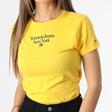 T shirt tommy hilfiger femme jaune hot sale