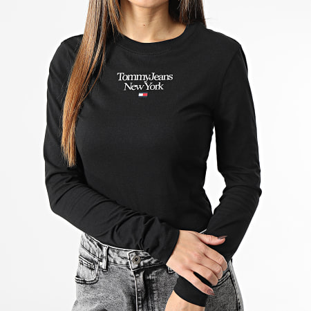 Tommy Jeans - Maglietta a maniche lunghe Essential Logo 4900 Donna Nero