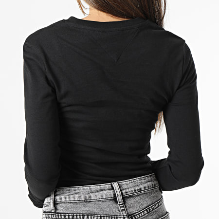 Tommy Jeans - Tee Shirt Manches Longues Femme Essential Logo 4900 Noir