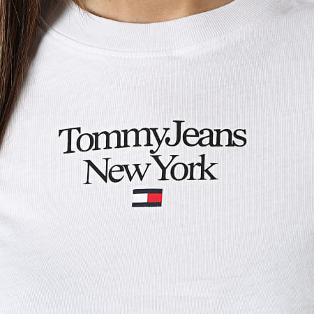Tommy Jeans - Tee Shirt Manches Longues Femme Essential Logo 4900 Blanc