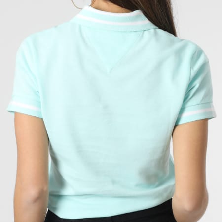Tommy Jeans - Polo donna Essential Tipping a manica corta 4963 Sky Blue
