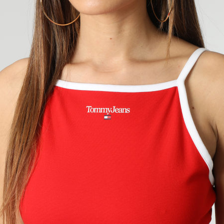 Tommy Jeans - Vestido de tirantes para mujer Linear 5000 Rojo