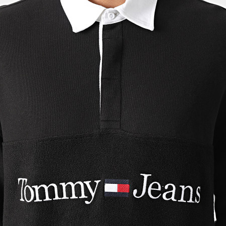 Tommy Jeans - Polo Manches Longues Relaxed Linear 5695 Noir