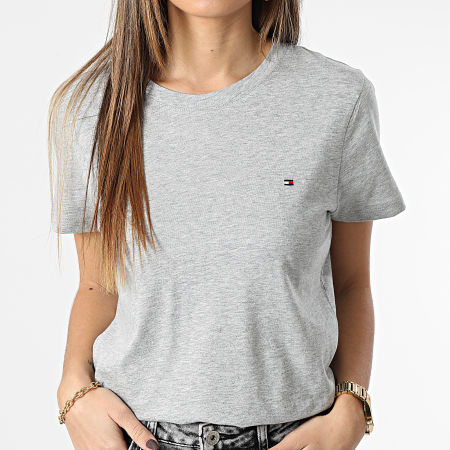 Tommy Hilfiger - Tee Shirt Femme Heritage 2043 Gris Chiné