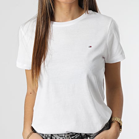 Tommy Hilfiger - Camiseta blanca Heritage 2043 para mujer