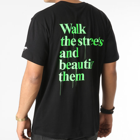 Wrung - Oversize Camiseta Large Walk Negro Verde Fluo