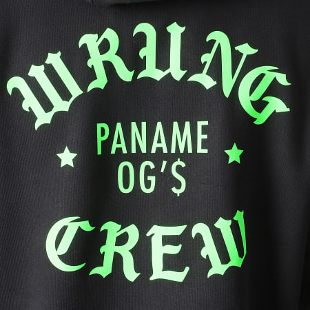 Wrung - Sweat Capuche Crew Noir Vert Fluo