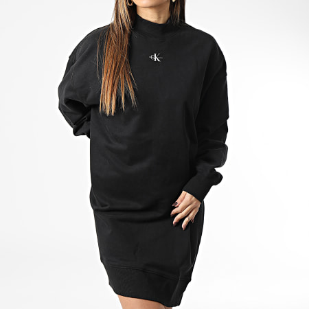 Calvin Klein - Vestido de mujer con cuello redondo 0412 Negro