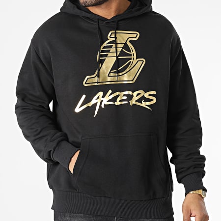 New Era - Los Angeles Lakers Sudadera con capucha metálica 60292289 Negro Oro