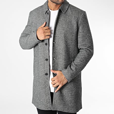 Only And Sons - Manteau Adam King Gris Anthracite Chiné