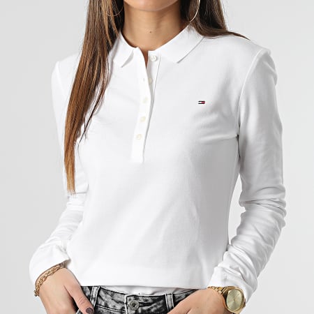 Tommy Hilfiger - Polo Manches Longues Femme Heritage 4972 Blanc