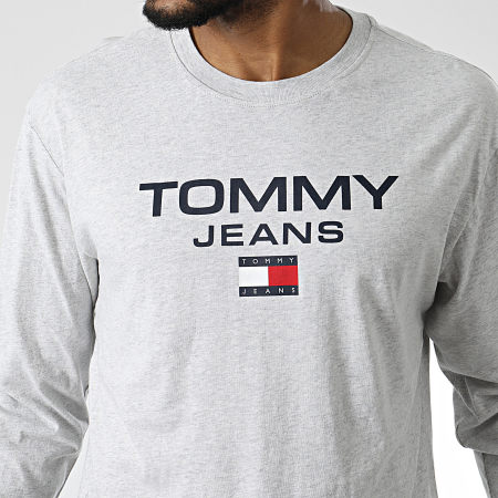 Tommy Jeans - Tee Shirt Manches Longues Entry 5681 Gris Chiné