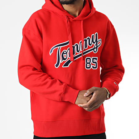 Tommy Jeans - Sweat Capuche Relaxed College 85 5711 Rouge