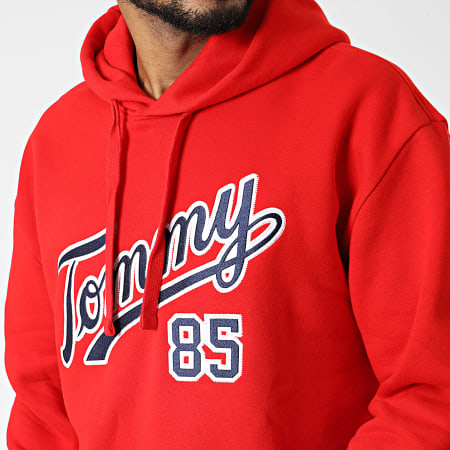 Tommy Jeans - Sweat Capuche Relaxed College 85 5711 Rouge