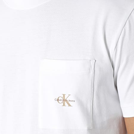 Calvin Klein - Tee Shirt Poche Micro Monologo 3027 Blanc