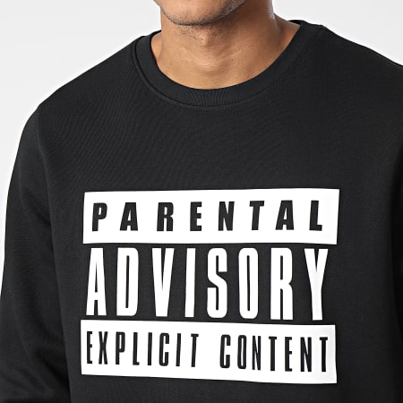 Parental Advisory - Sweat Crewneck Big Front Logo Noir Blanc