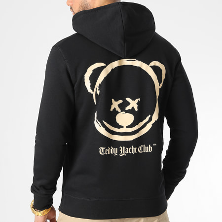 Teddy Yacht Club - Felpa con cappuccio Smiley Bear Nero Beige