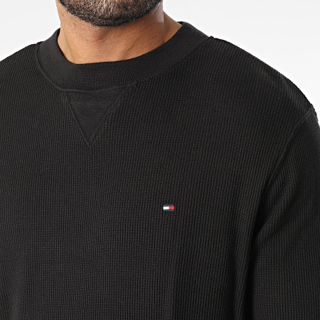 Tommy Hilfiger - Tee Shirt Manches Longues Fine Waffle 8581 Noir