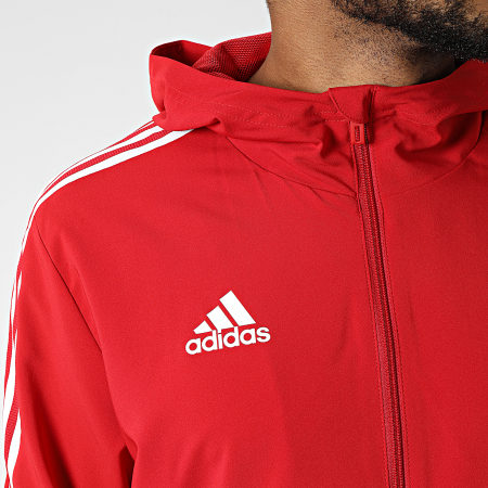 Adidas Sportswear - Veste Zippée Capuche A Bandes GP4965 Rouge