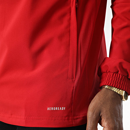 Adidas Sportswear - Giacca con cappuccio e zip a righe GP4965 Rosso