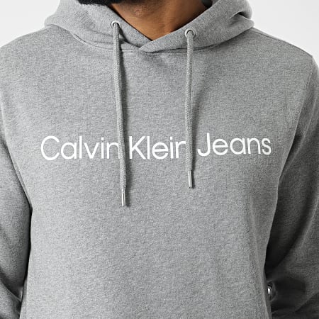 Calvin Klein - Felpa istituzionale con cappuccio 2551 grigio scuro