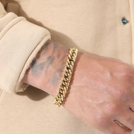 LBO - Bracciale a maglie con cordoncino d'oro da 10 mm