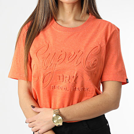 Superdry - Tee Shirt Femme Vintage Script Style W1011165A Orange
