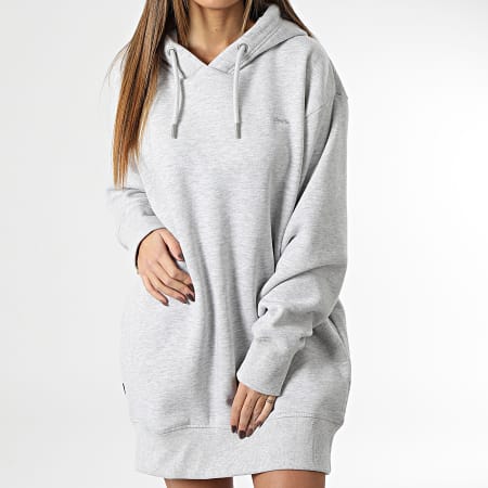 Superdry - Robe Sweat Capuche Femme Vintage Logo Embroidery W8011316A Gris Chiné