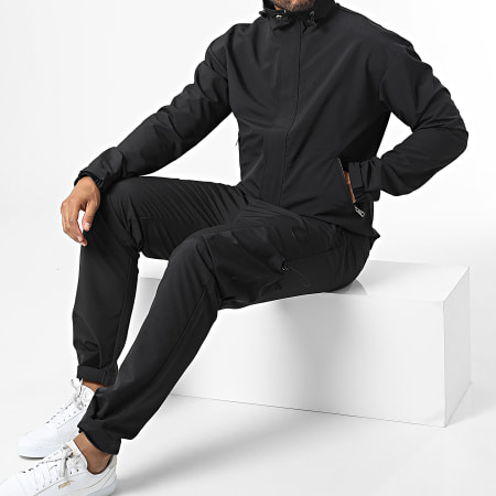 Zelys Paris - Conjunto de chaqueta negra con cremallera y pantalón cargo Travis