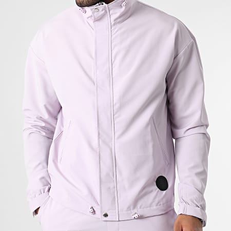 Zelys Paris - Set di giacca con zip e pantaloni cargo Travis viola chiaro
