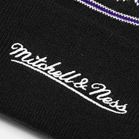 Mitchell and Ness - Los Angeles Lakers Script Pom Beanie Nero