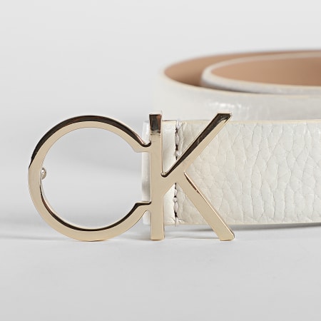 Calvin Klein - Ceinture Femme Re-Lock CK Logo 0413 Blanc