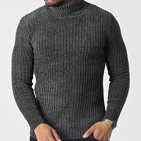 Uniplay - Pull Col Roulé CR-090 Gris Anthracite