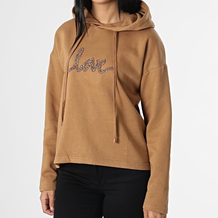 Only - Sweat Capuche Femme Naja Camel