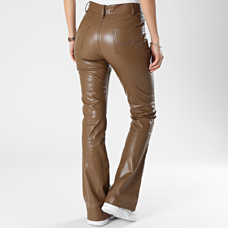 Sixth June - Pantalon Femme Enduit W33611CPA Marron