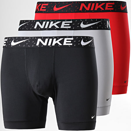 Nike - Set di 3 boxer KE1157 nero grigio rosso