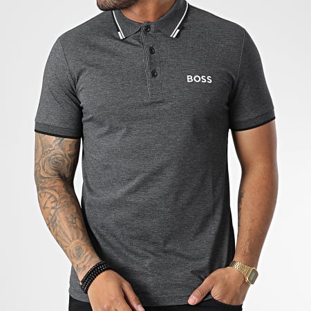 BOSS - Polo Manches Courtes 50469094 Gris Anthracite Chiné