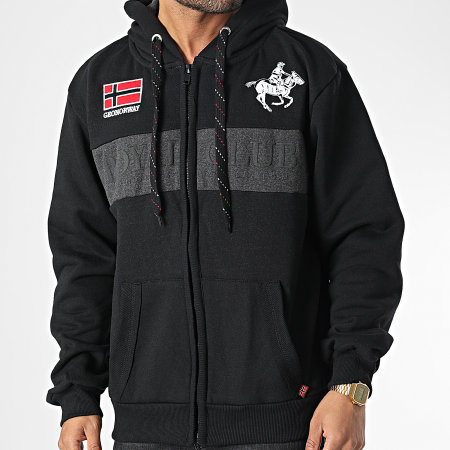 Geographical Norway - Fahorse Hooded Zip Top Negro