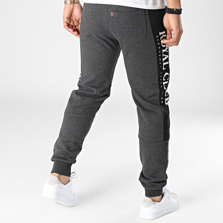 Geographical Norway - Pantalon Jogging A Bandes Mahorse Gris Anthracite Chiné