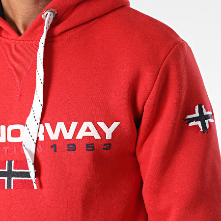 Geographical Norway - Felpa con cappuccio Golivier Rosso
