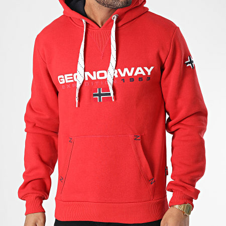Geographical Norway - Sweat Capuche Golivier Rouge