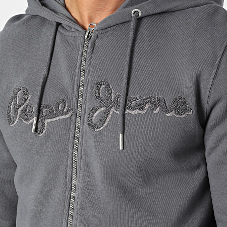 Pepe Jeans - Ryan Felpa con zip e cappuccio PM582329 Grigio antracite