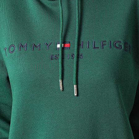Tommy Hilfiger - Sudadera de mujer con capucha Regular 6410 Verde