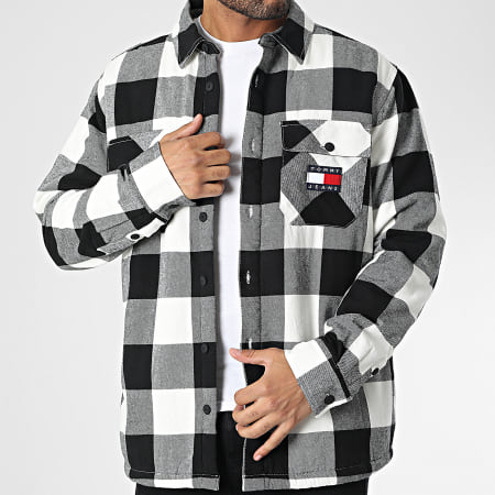 Tommy Jeans - Sherpa Flannel 5132 Camicia a quadri bianchi e neri